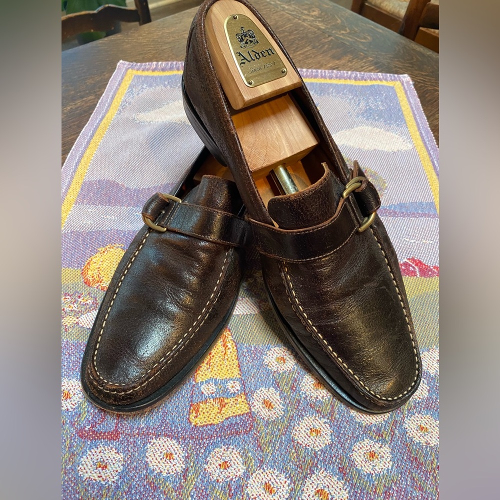 Billy Reid D Buckle Strap Shell Cordovan Loafer Hand Made in Italy 11.5